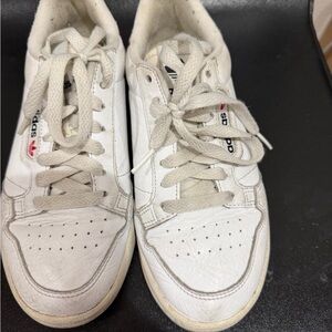 Adidas White and Black Lace-Up Sneakers